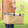 Portable Insulated Folding Picnic Basket - Ideal for Outdoor Trips, Shopping, and Storage.