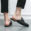 Big Size 46 47 Summer Half Shoes for Men Mules Male Slides Leather Casual Shoes Loafers Slippers Male Slides Driving Shoes 2025