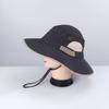 Fashionable Foldable Fishing Hat Wide Brim Breathable Mesh Fisherman Hat UV Protection Windproof Panama Cap Mountaineering