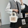 Einfache lässige Umhängetasche Damen 2025 neu Herbst Plüsch Eimer kleine Tasche niedliche Umhängetasche Schultertasche