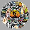 50PCS Creative Outdoor Forestry Stickers: Personalized English Graffiti for Bikes, Water Bottles, Notebooks, & Headphones