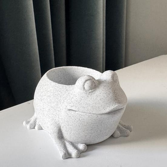 3D Tištěný Žabí Květináč Vnitřní Venkovní Tvar Zvířete Sukulenty Bylinky Květináč Nádoba Domácí Balkon Zahrada Dekorace
