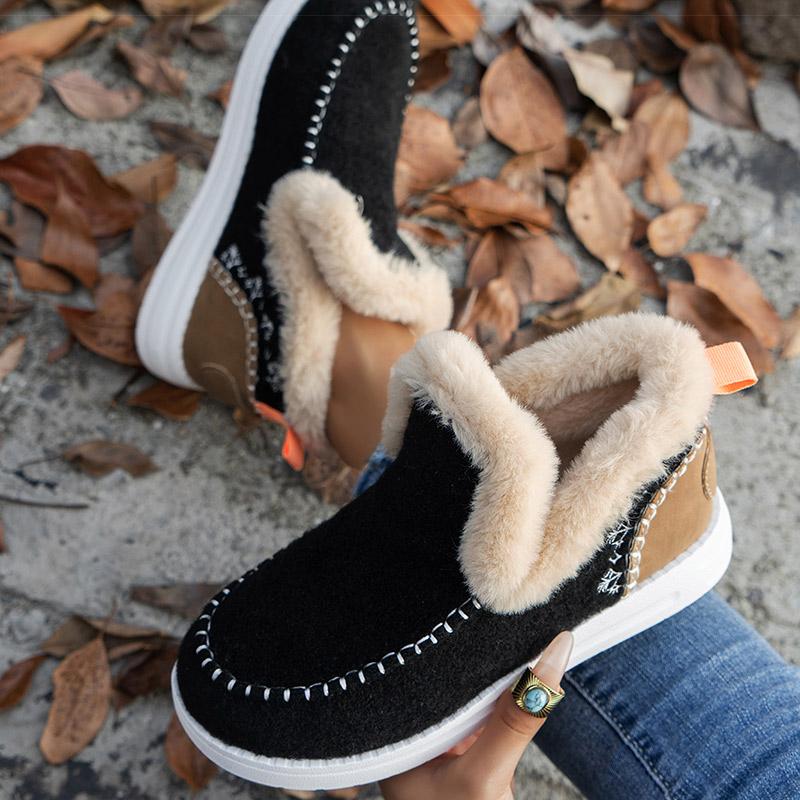 Dámské trendy zimní boty s kožíškem Udržují teplo Zimní obuv Dámské kotníkové boty Sněhové boty Dámská ležérní zimní obuv