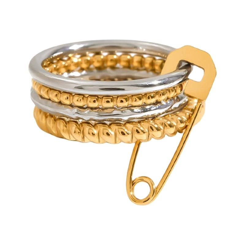 

Stainless Steel Multiple Layer Rings Set Portable Comfortable Designs 3 Modern Styles Gift Ready Packaging