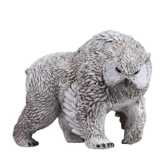 

Статуэтка совы-медведя, расписанная вручную, статуэтка животного из смолы, коллекционная скульптура совы-медведя, декор для пещеры человека для домашнего офиса, полки, декор