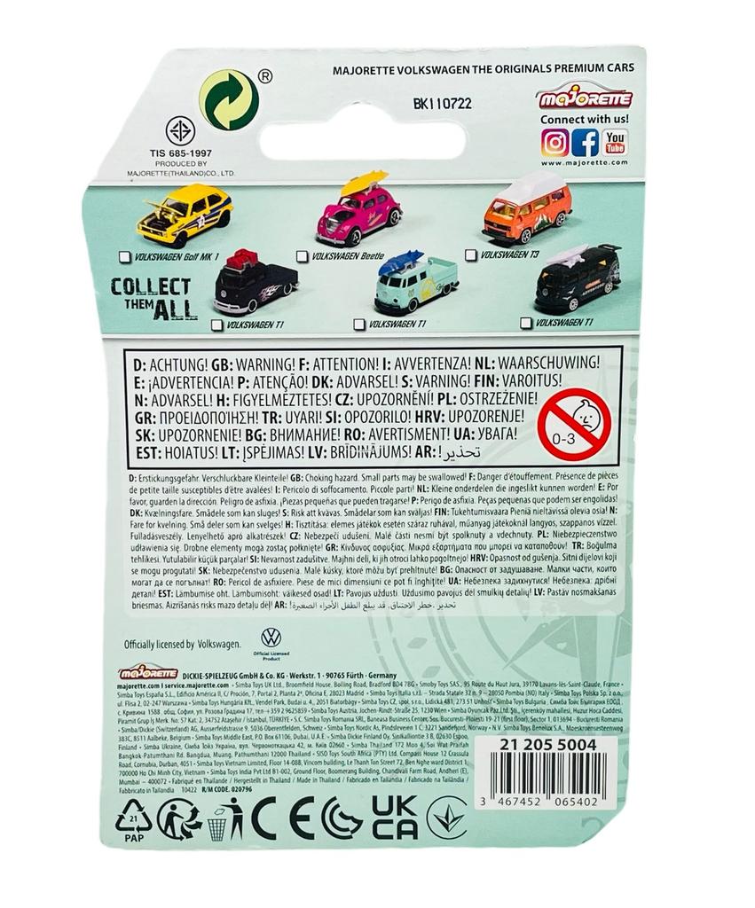 Majorette Vw Volkswagen Transporter T1 Zielony Z Białą Deską 243A-8 1:59