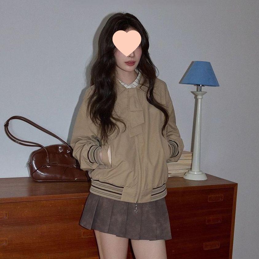 

New Chinese Retro Lapel Workwear Jacket - Versatile, Casual, Loose-Fit Baseball Style for Spring and Autumn. XL for 120-135 jin