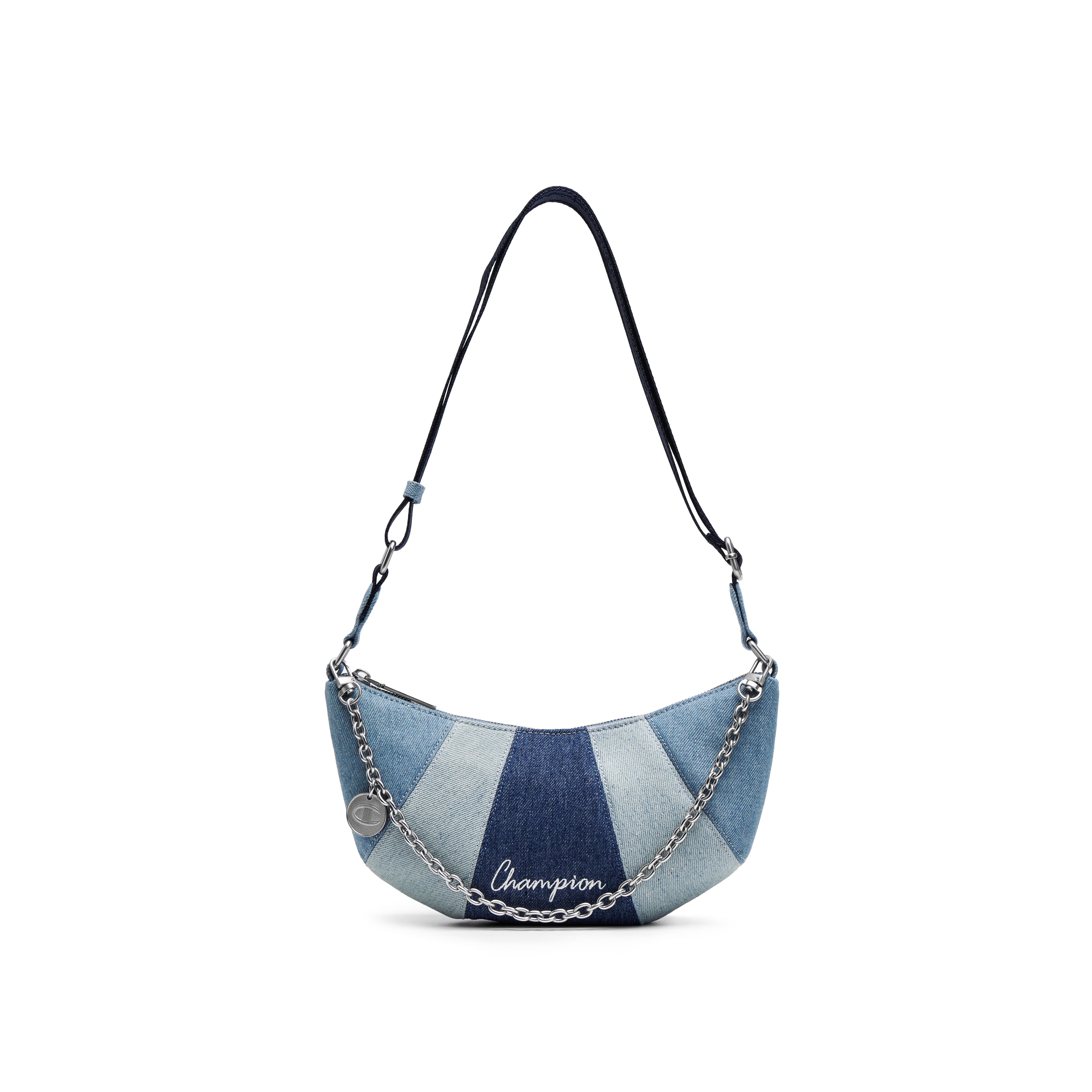 

Champion Croissant Shoulder Bag Nano SS25 Versatile Trendy Classic Simple Color Block Fashion Fabric Unisex Shoulder Bag U5CACPU09 Light Denim & Medium Blue Denim