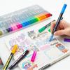 Dreamy Sparkle Dual-Line Contour Pen, Double Line Super Squiggles Metallic Glitter Pens, Quick-Dry Ink Dual Line Contour Markers for Drawing