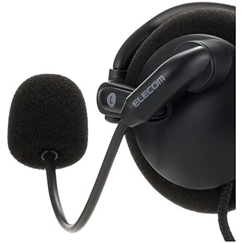 ELECOM Headset Wired Ear Hook USB Connection Microphone Binaural Remote Work Black HS-EH02UBK