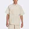 Adidas Originals Trefoil Solid Single-Breasted Short Sleeve Shirt Men Tops Beige HK2734