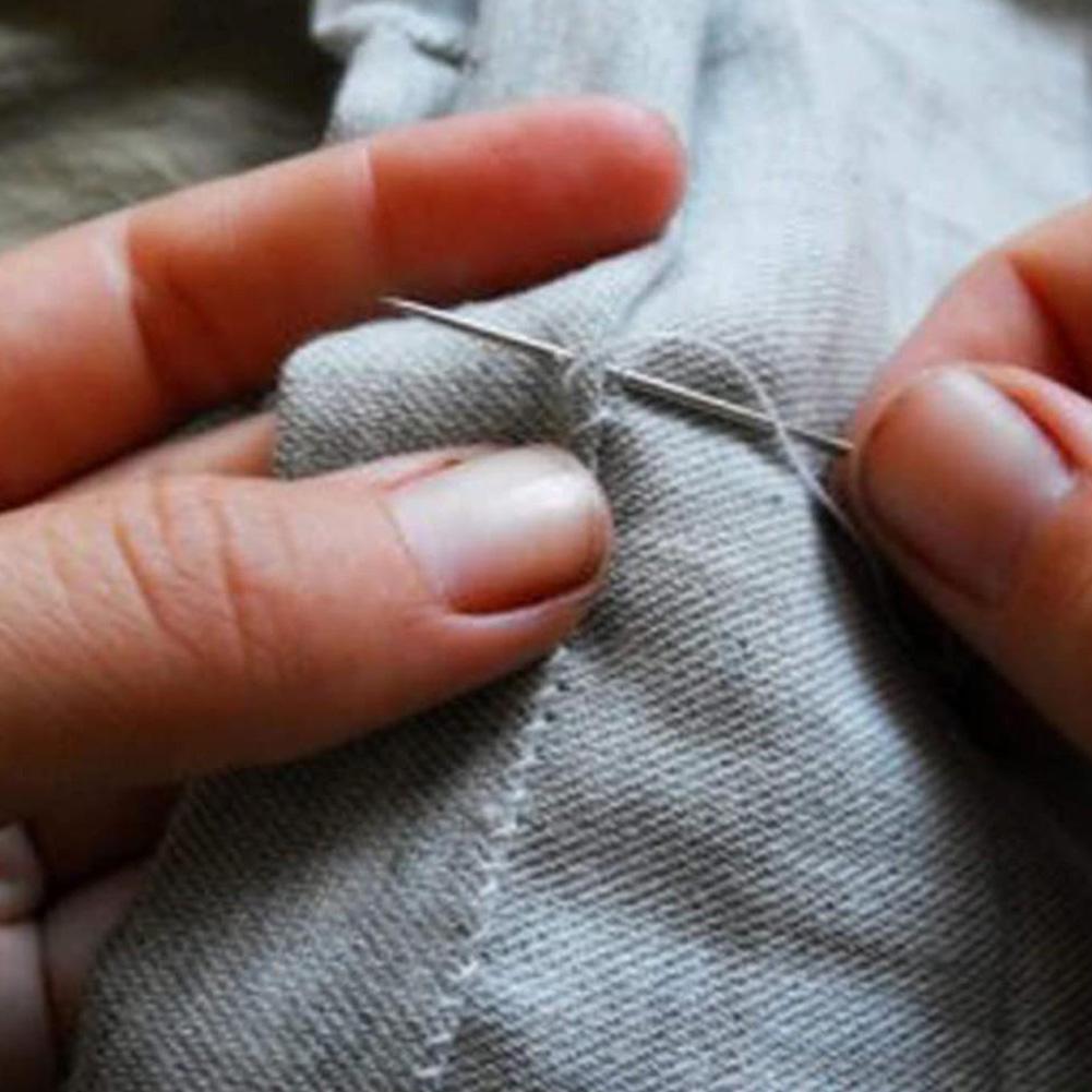 25 adet büyük göz dikiş iğneleri dikiş iğneleri el yapımı deri iğne çelik iplik örgü iğneleri dikiş aracı seti