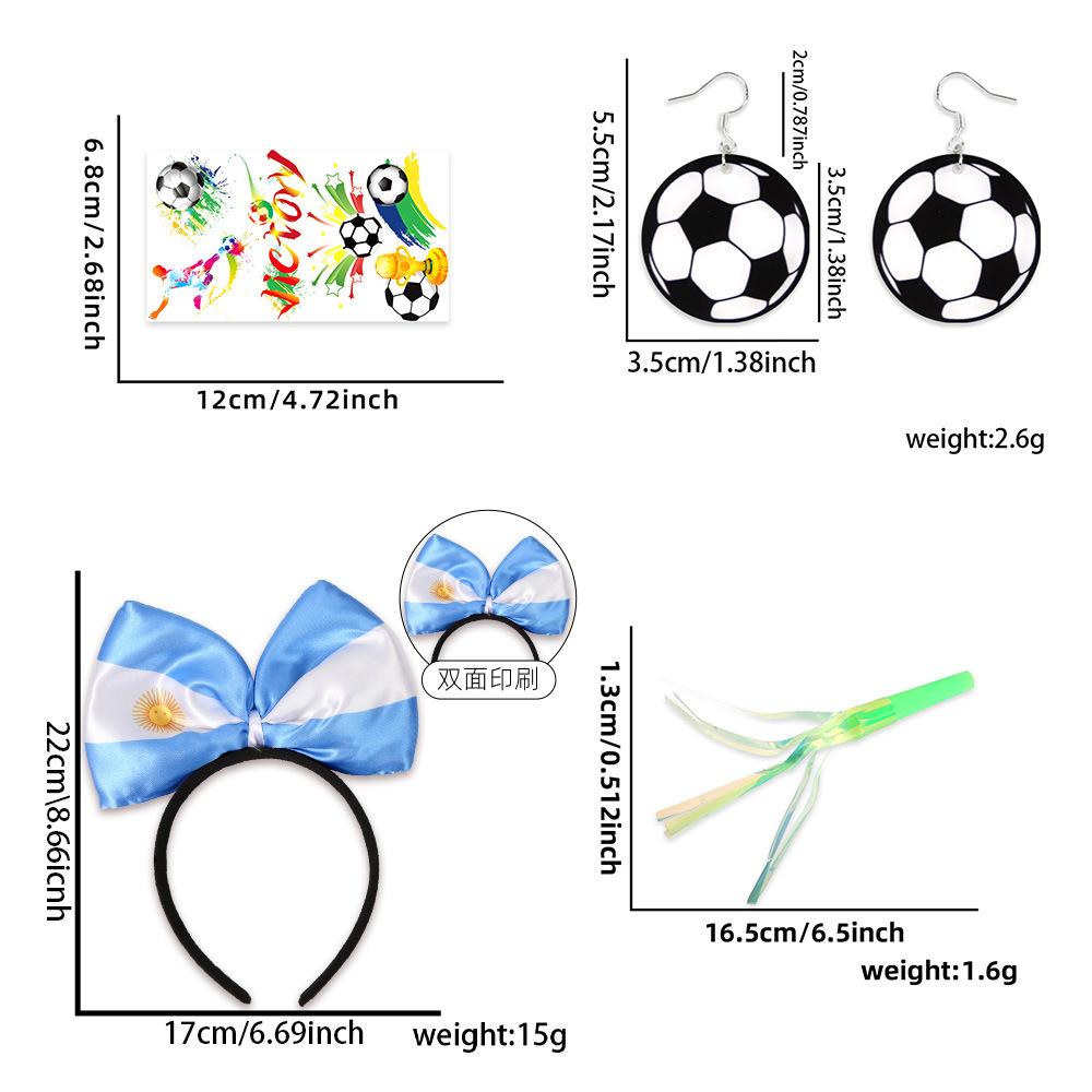 World Football Match Cheer Set, Multi-Country Flag Headband & Badge, Fans Cheering Accessories