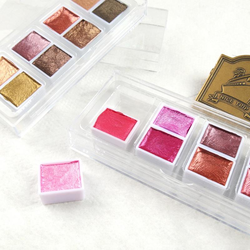 8/12color Pearlescent Handmade Solid Watercolor Pigment Solid Color Smudge for Diy Nail Painting