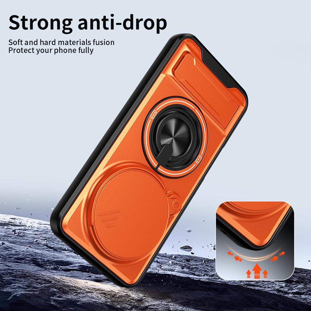 KEYSION Magnetic Phone Case for HONOR Magic 8 Pro 5G Slide Camera Protection Upright Kickstand 360 Ring Shockproof Back Cover