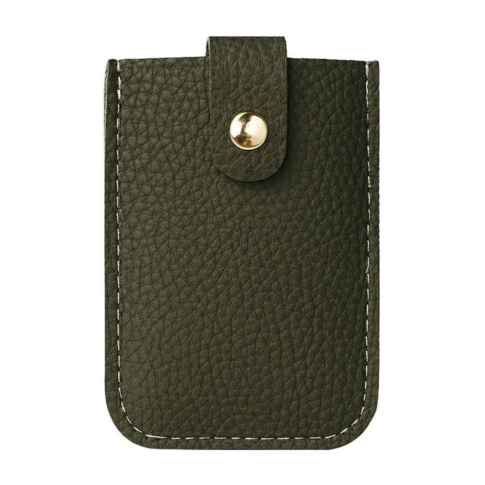 Laminated Concealed Pull-out Business Card Case 4 Card Pockets PU Leather RFID Blocking ID Card Holder Mini Wallets