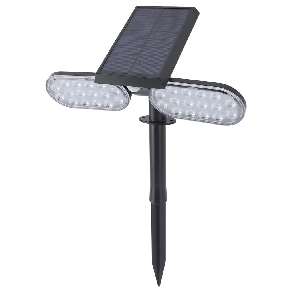 Lampada da Parete Solare con Sensore di Movimento 2 Teste IP65 Impermeabile LED ad Alta Luminosità Faretti da Giardino per