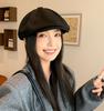 Woolen forward hat women's autumn and winter versatile retro octagonal hat showing face duckling tongue warm beret