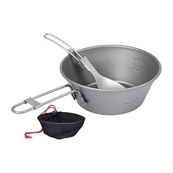 Titanium Shella Cup 300ml 450ml Foldable Titanium Bowl for Outdoor Camping BBQ Folding Spoon