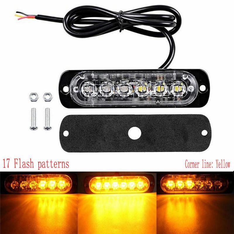 10PCS Strobe Light 12v-24v 6LED Truck Trailer Lights Stroboscopes LED Car Light Emergency Warning Hazard Flash Light