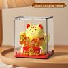 Solar Mini Waving Cat Model - Automatic Shaking Hand Ornament for Office, Desk, Car, or Gift