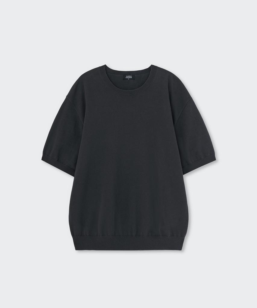 Musinsa Standard Washable Supima Cotton Crew Neck Short Sleeve Knit [Dark Gray]