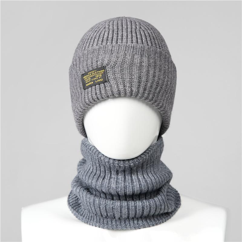 

Зимняя балаклава шапка термо мужская шапка осень и зима велосипедная шерстяная шапка холодная шапка утолщенный вязаный головной убор One size (hat only) светло-серый
