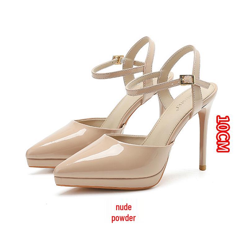 1088-15 Women's Waterproof Platform Stiletto Sandals - Summer 2025 Style, Hollow Pointed Heels