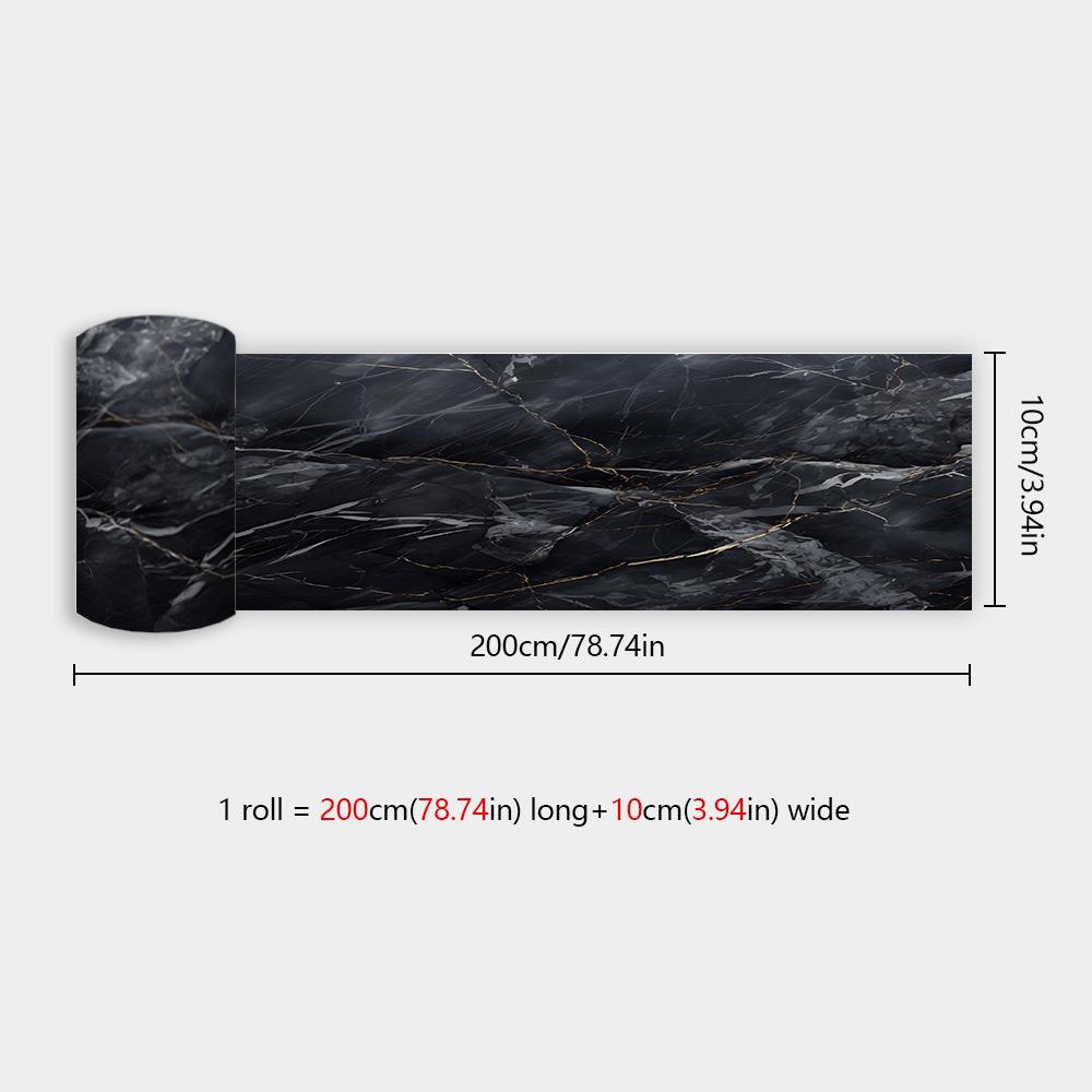 

Black Marble-patterned Waistline Bathroom Living Room Entrance Hall Home Wall Decoration Stickers