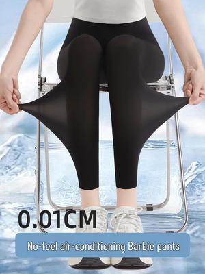 2025 Ultradünne Eisseide Damen Elastische Übergröße Yoga Leggings - Nude Feeling Sommerbekleidung