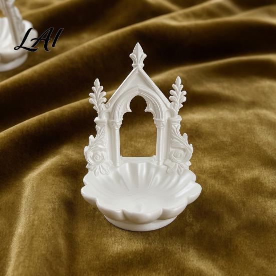 Retro Ring Display 3D Printed Gothic Arch Jewelry Tray Medieval Church Style Trinket Vintage Holder Dish Decorative Tray for Rings Earrings Desktop