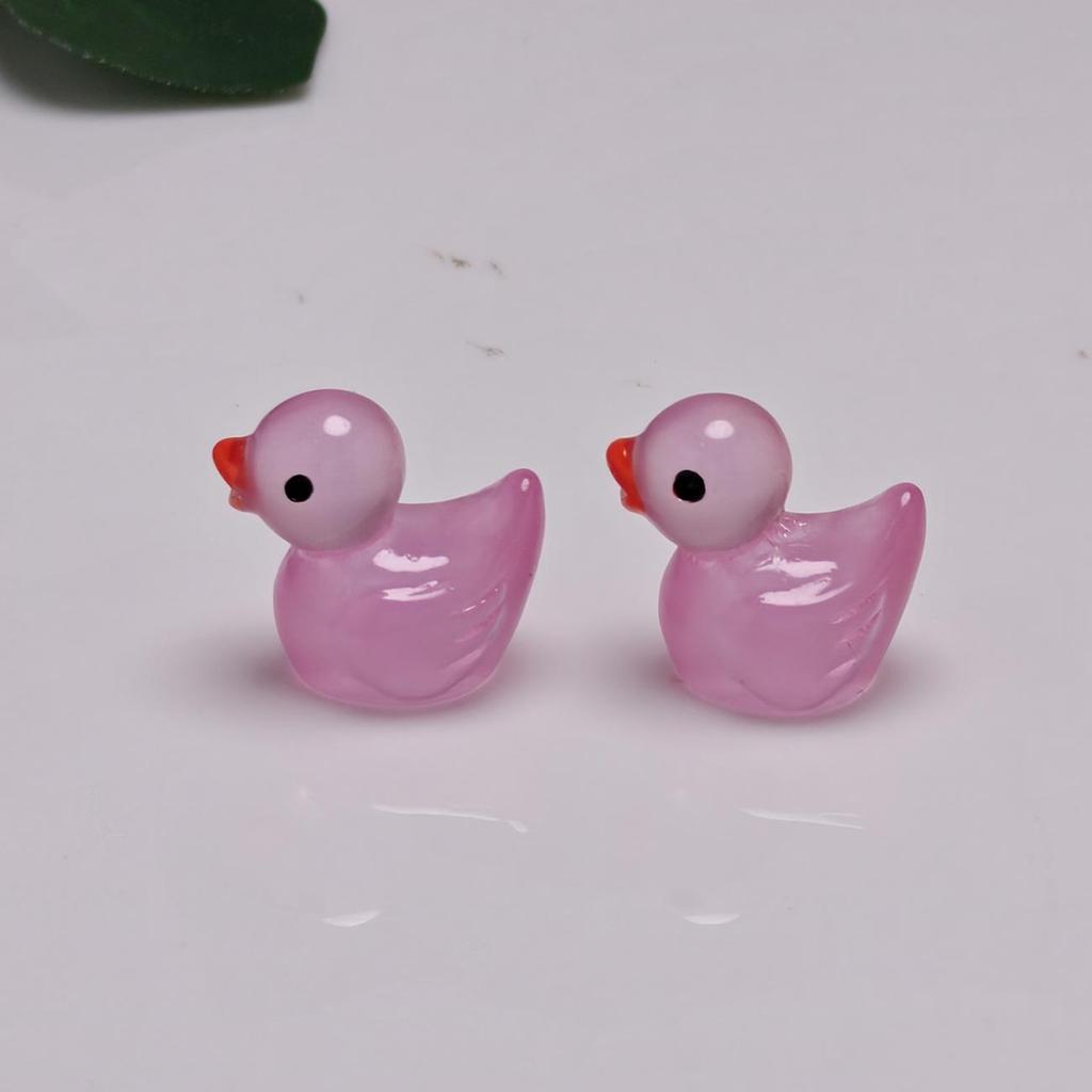 10-Color Luminous Mini Yellow Duck Ornaments for DIY Jewelry & Car Decoration