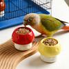 Ceramic Mushroom Parrot Food Bowl Anti-Overturn Bird Water Feeding Dish for Peony Cockatiel Budgie