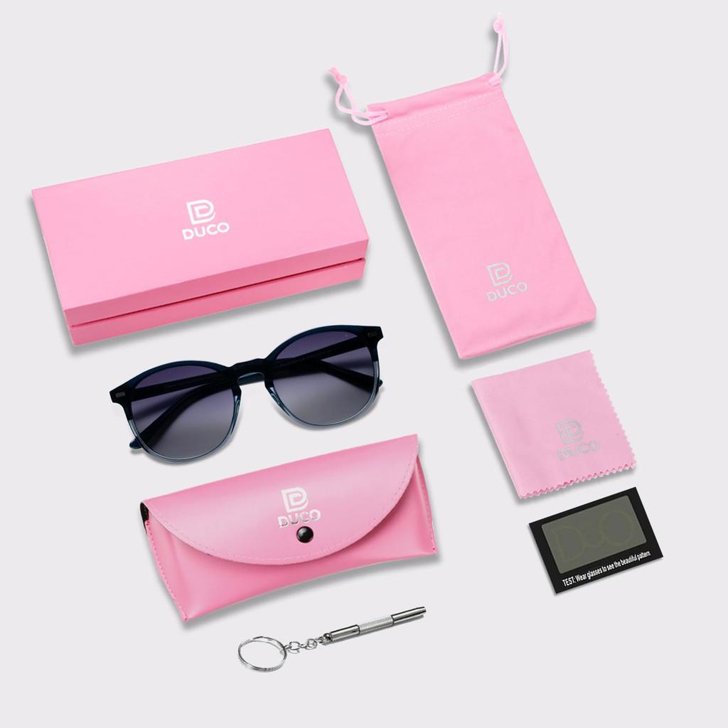 DUCO Polarized UV Driving Small Includes Glasses Size 1230 Women's Sunglasses, Black, Protection, Sunglasses, Stylish, Face, Case,