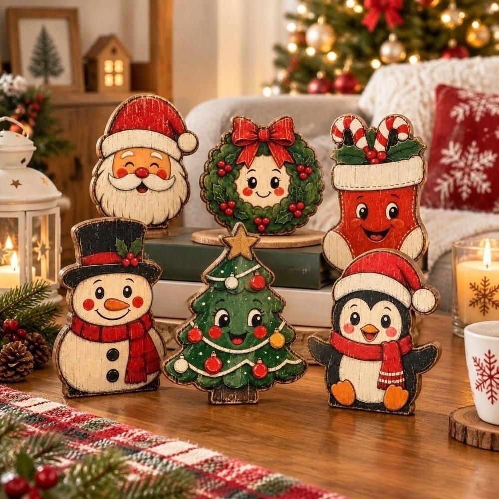 Tree Sock Santa Claus Figurine Decor Snowman Christmas Decoration Xmas Desktop Ornaments Xmas