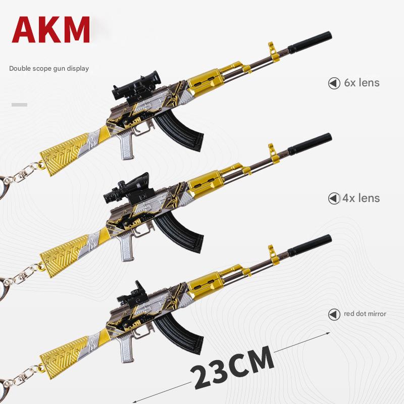 1/6 23cm Zinc Alloy AKM Metal Model Miniature Toy Removable Magazine Muzzle Accessory Sight Game Peripheral Collection Gift