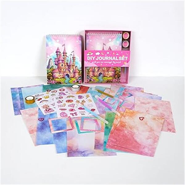 48 Pcs DIY Journaling Kit for 4-13Y Girls, DIY Journal Set with Stickers, Girls Scrapbook Kit, Arts and Crafts Gift for Birthday