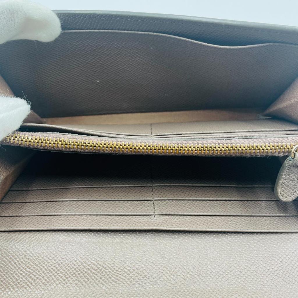 Used FERRAGAMO Gancini Long Wallet Beige with Pass Case