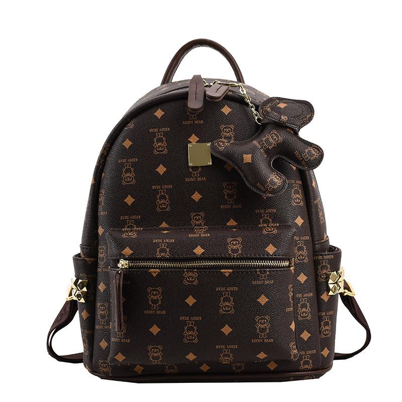 Student class commute backpack women's 2026 new versatile printed small backpack fashionable portable shoulder bag
