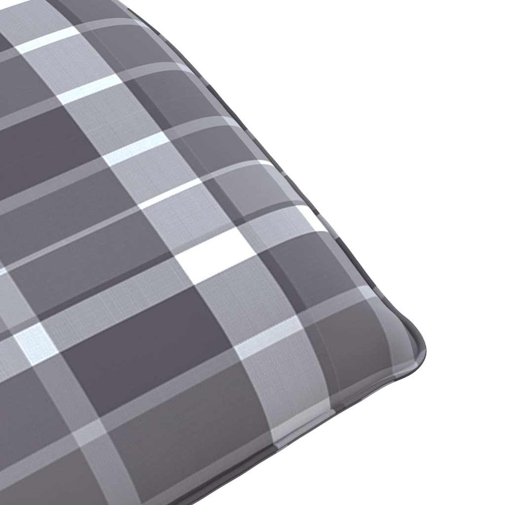 Folding Sun Lounger Grey Checkered Pattern 175 X 54 X 8.5 Cm Oxford Fabric