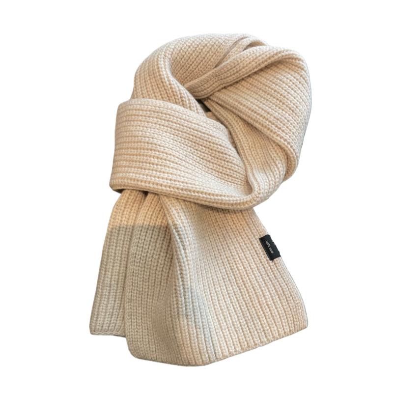 111 pure knitted scarf for men and women, winter Korean version of versatile wool to keep warm, soft waxy scarf for students