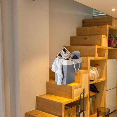 Cesta de Escada Dobrável Alça Portátil de Corda de Algodão Tecido Resistente Organizador de Armazenamento para Escada de Madeira Cesta para Degrau