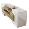 TV-Schrank, Hochglanz Lowboard mit mehrfarbiger LED-Beleuchtung, 6 Türen, 2 Schubladen