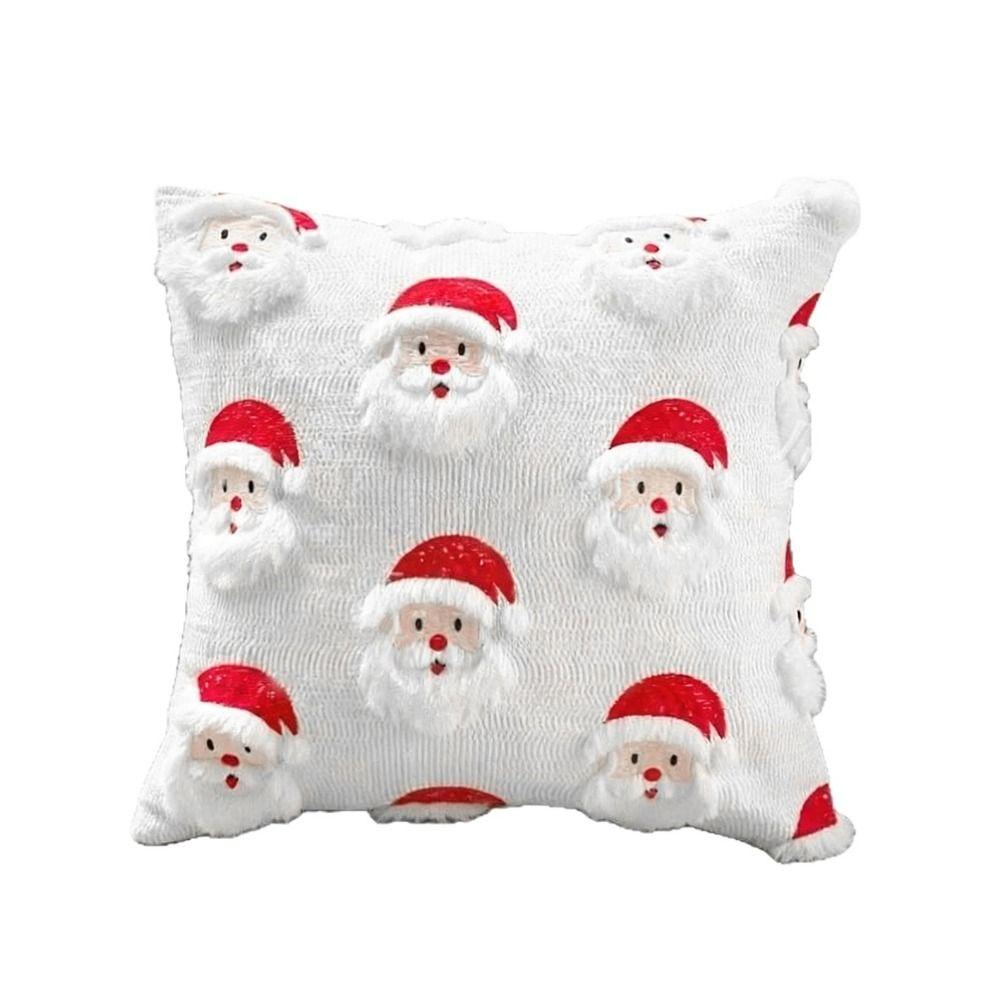 45×45cm Pillowcase 3D Embroidery Plush Pillow Cover Christmas Throw Pillow Cover  Home Decoration