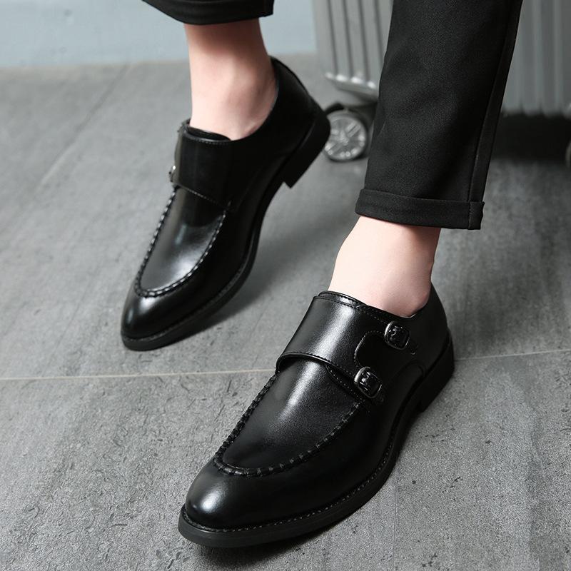 Large Size Spring New Men's British Style Business Dress Pointed Leather Shoes Men's Trend Foot Casual Men's Shoes