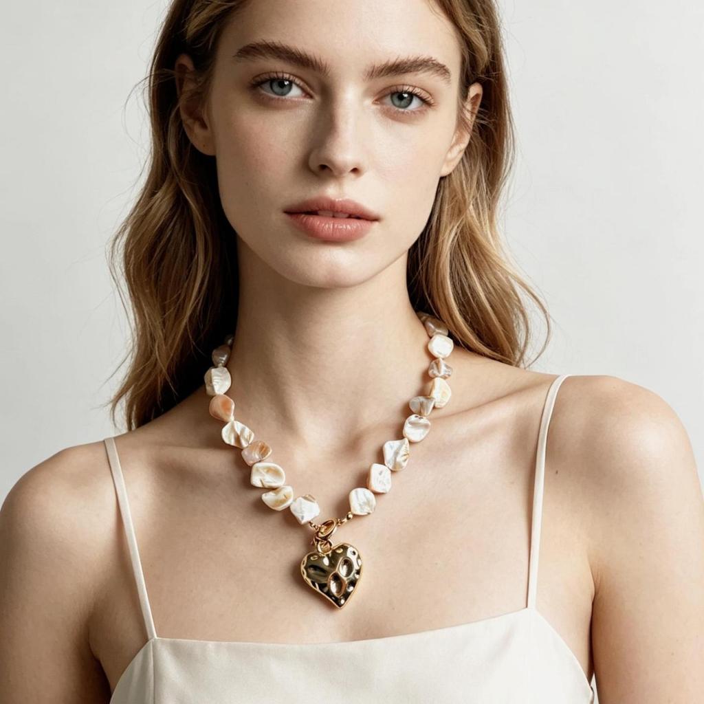 Bohemian Irregular Shell Beaded Necklace Vacation Vintage Big Love Necklace
