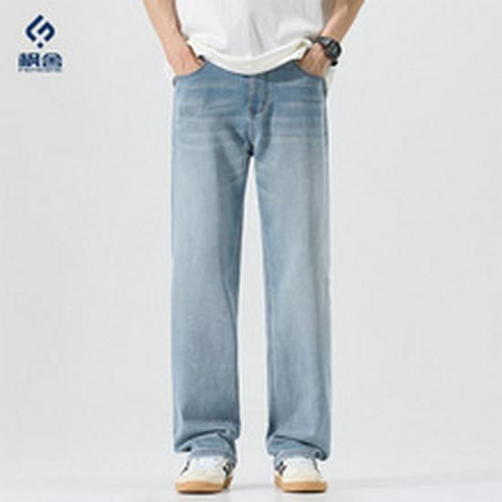 Fengshe Men's Jeans - Autumn 2025 Trendy Loose Straight Fit Casual Pants