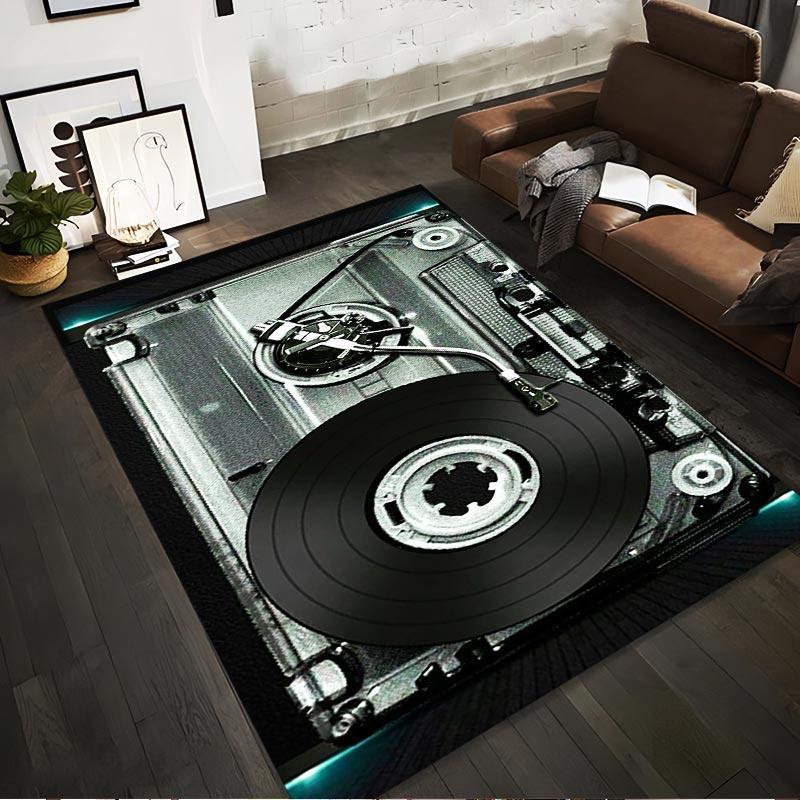 

Vintage Turntable and Vinyl Record Design Carpet for Living Room Suitable for use as an anti-slip for living room bedroom sofas 40x60cm( 15x23in )