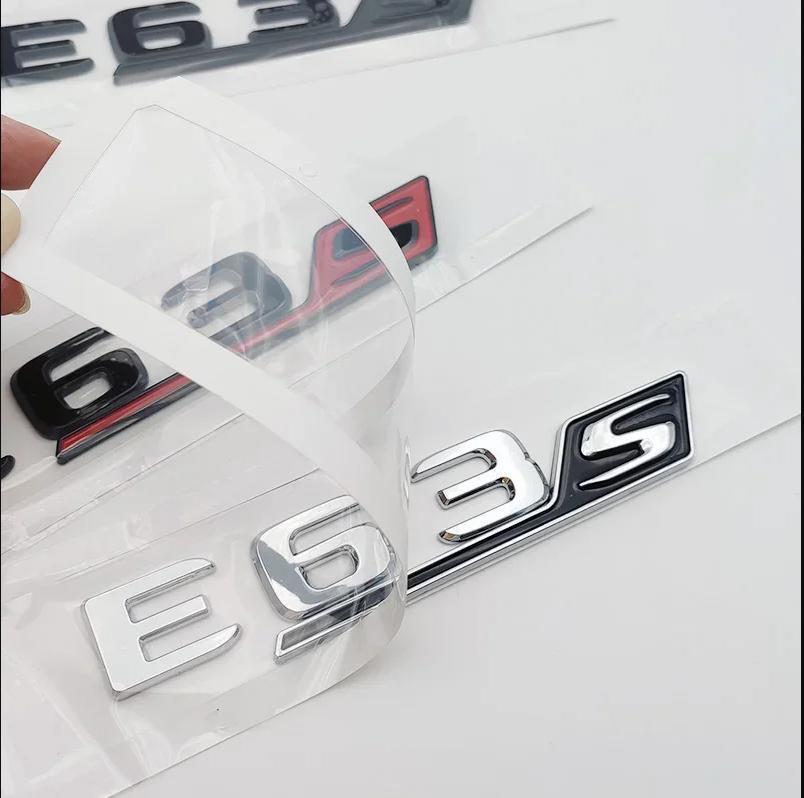 3D ABS Chrome Black E63 S Logo E63S Emblem Letters Sticker Car Trunk Badge For Mercedes Benz E63S AMG W212 W213 Accessories