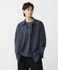 GROOVE RHYME Unisex Seersucker Check Long Sleeve Shirt - Charcoal (Lrbmciv792M)